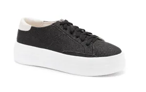 Glaring Black Glitter Sneakers