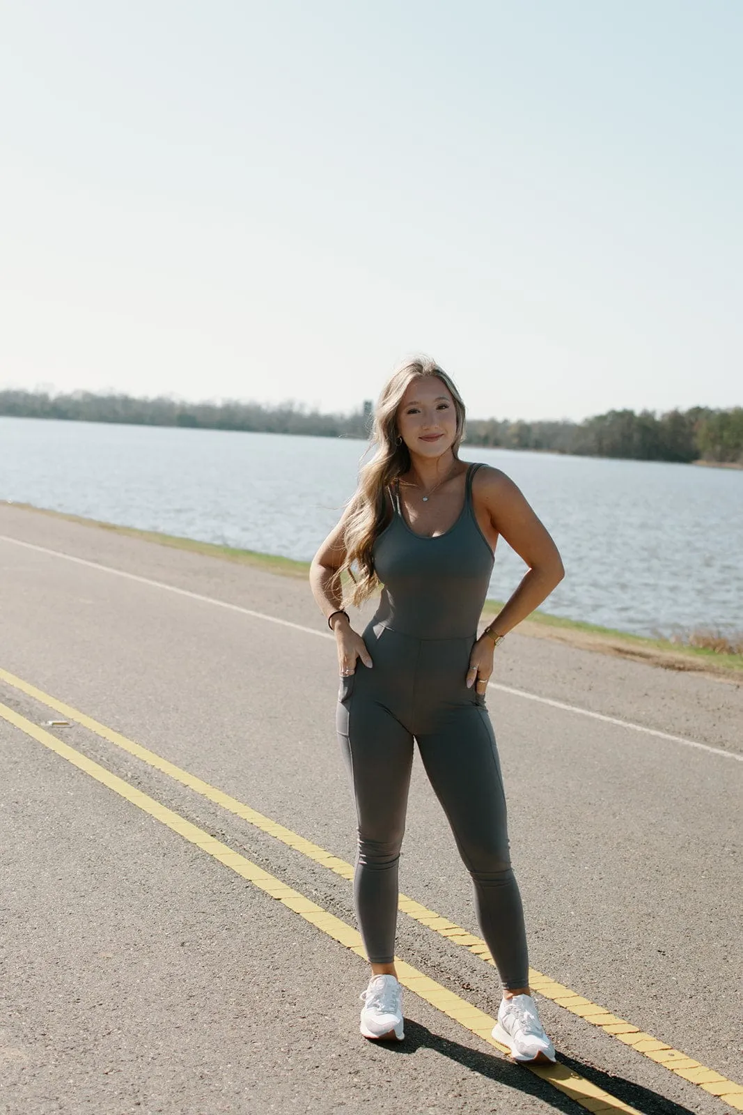 Grey Sleeveless Athletic Jumpsuit