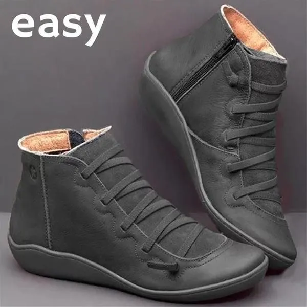 HanaChoice Premium Winter Lace-Up Genuine Leather Ankle Boots For Women 2023 Design