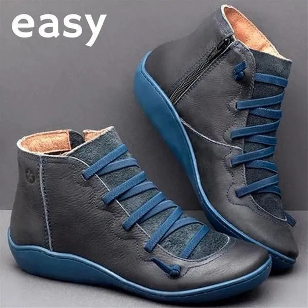 HanaChoice Premium Winter Lace-Up Genuine Leather Ankle Boots For Women 2023 Design