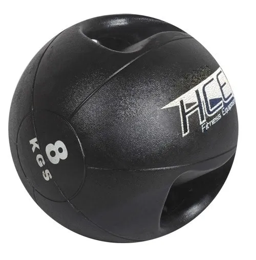 HCE Double Grip 8Kg Medicine Ball Black