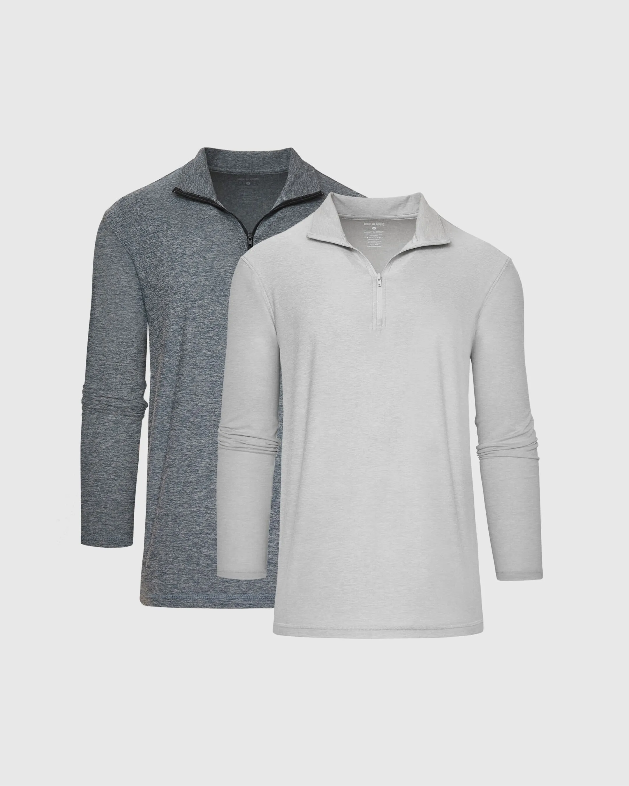 Heather Navy & Light Heather Gray Active Quarter Zip 2-Pack