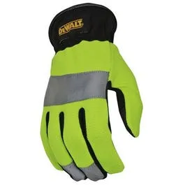 Hi-Visibility Work Glove, Synthetic Leather, Large