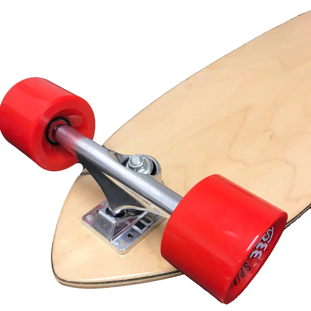 Hopkin woodgrain pintail 38 inch longboard complete