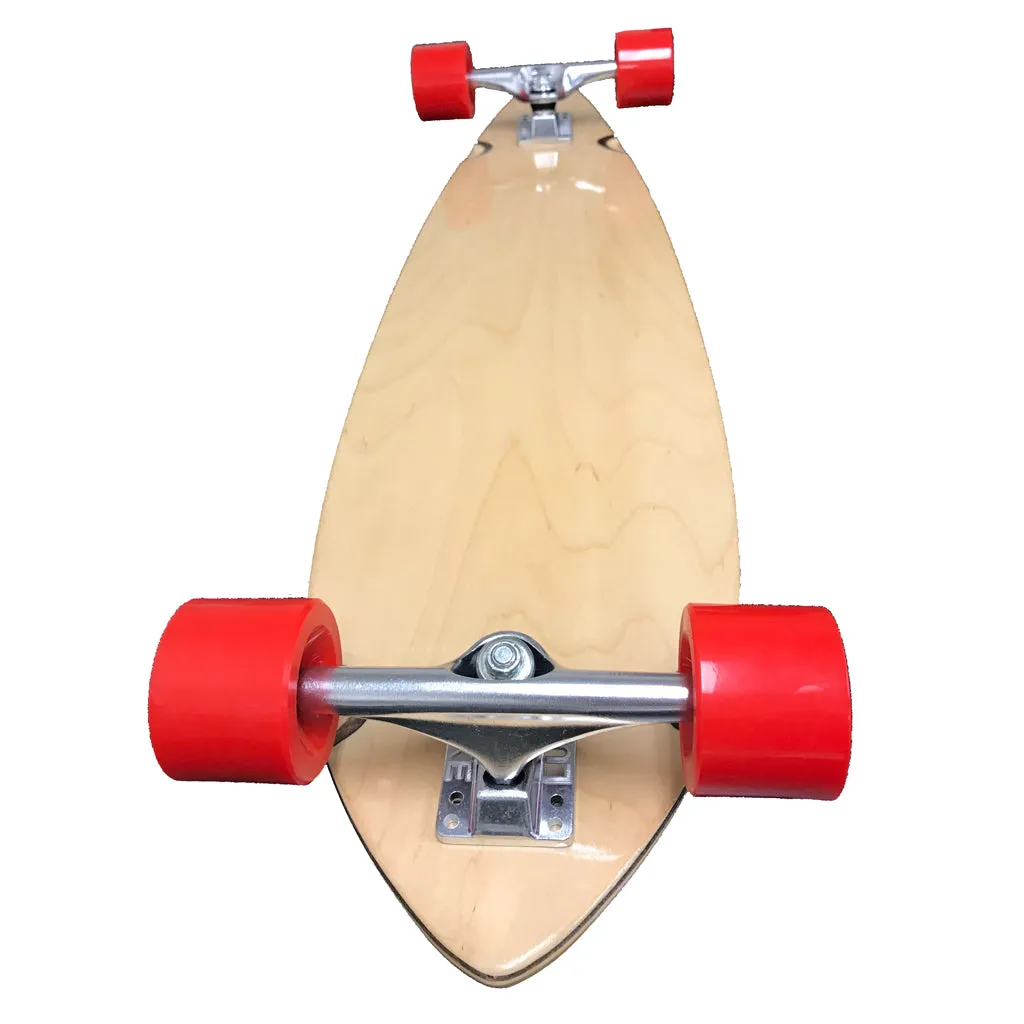 Hopkin woodgrain pintail 38 inch longboard complete