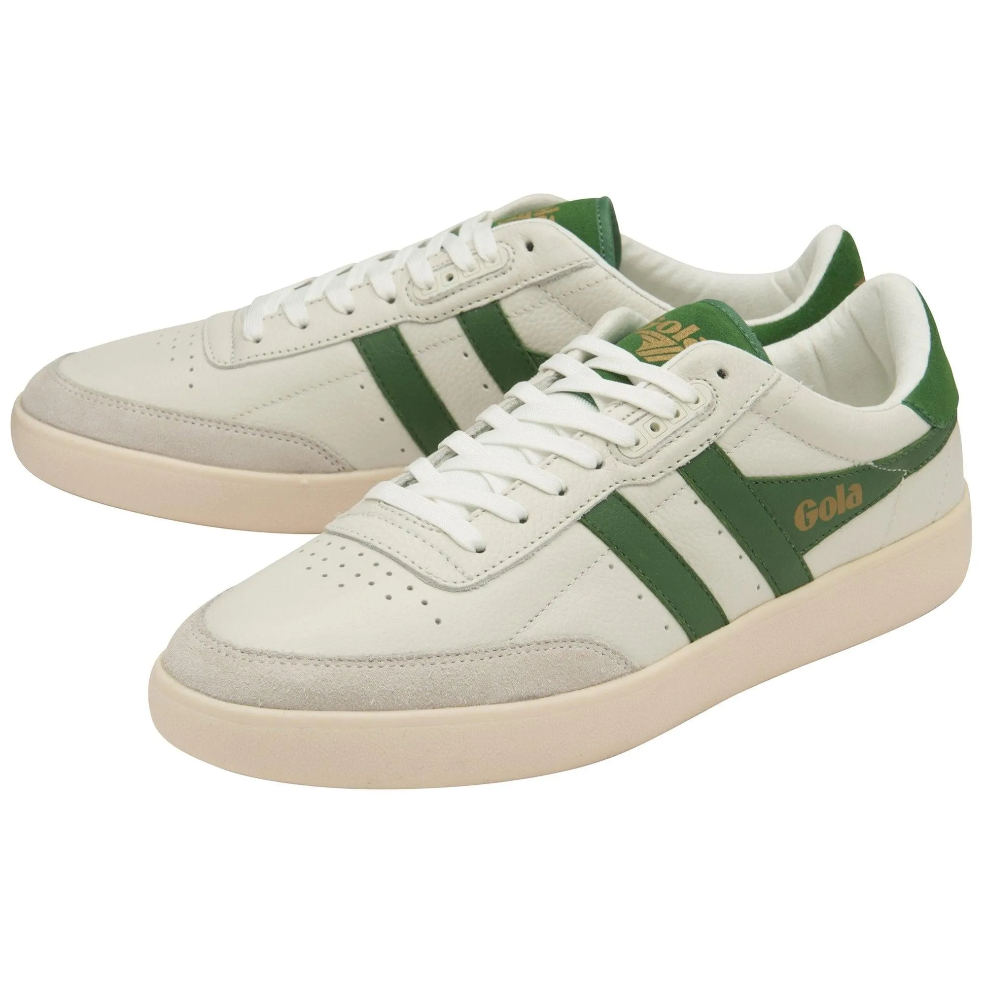 Inca Leather Trainer (Off White   Green)