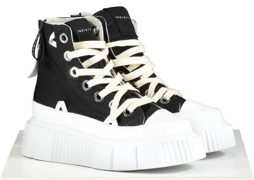 INUIKII Black Platform High-Top Sneakers UK7