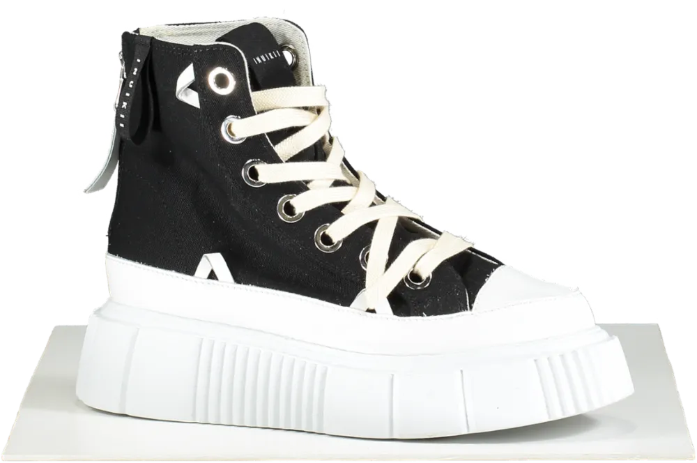 INUIKII Black Platform High-Top Sneakers UK7