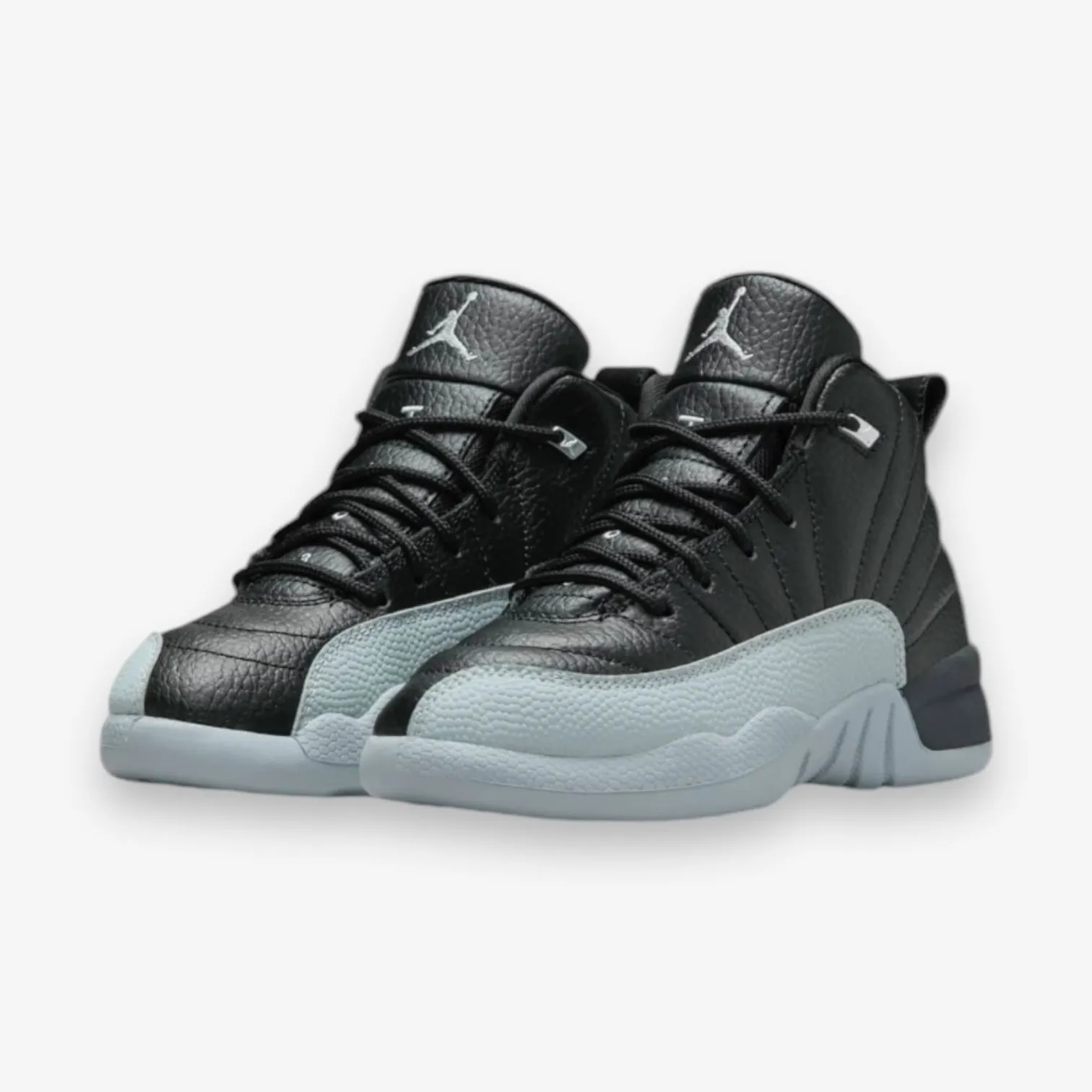 Jordan 12 Retro PS Black Wolf Grey White Pre School Sizes 151186-010