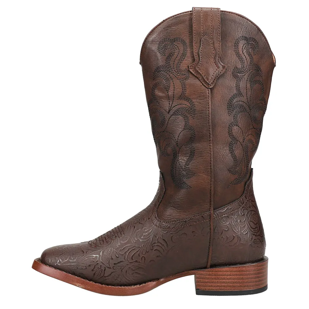 Kacey Square Toe Embroidered Cowboy Boots