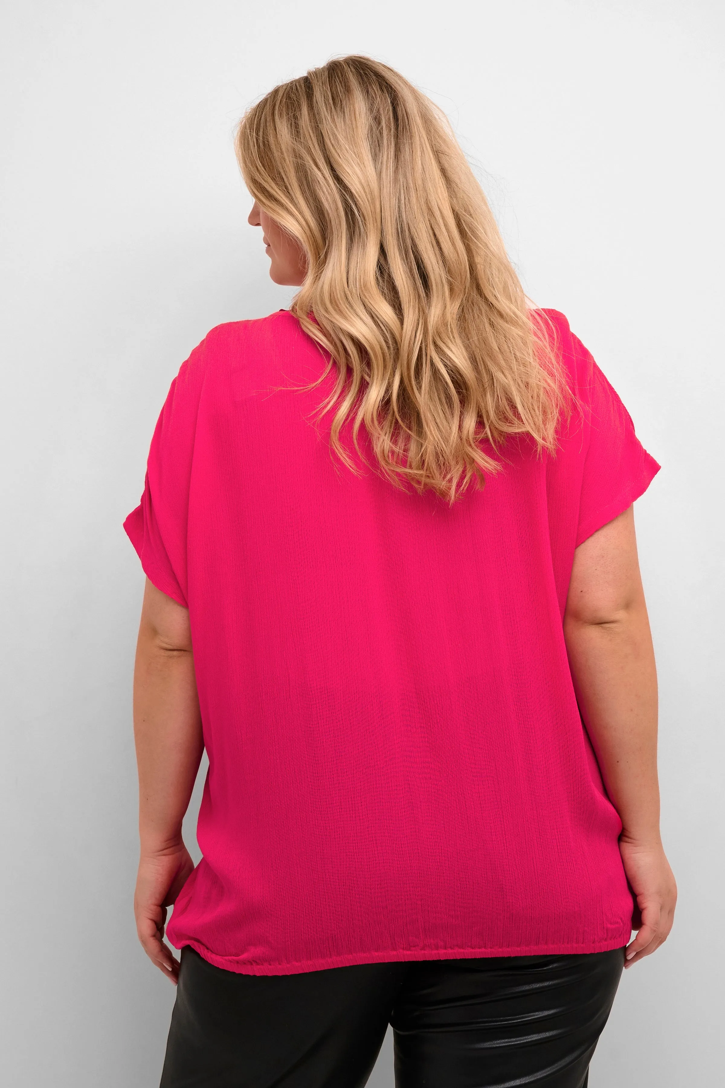 Kaffe Stanley Short Sleeve Blouse in Pink