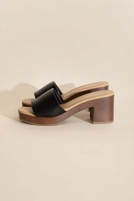 LAUREN-1 Slide Mule Heels