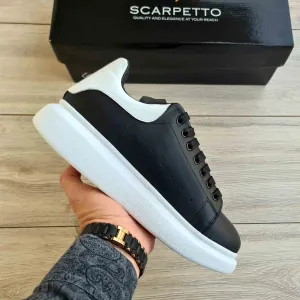 Lift Black/White Soft Genuine Leather Sneakers | Platform High Sole