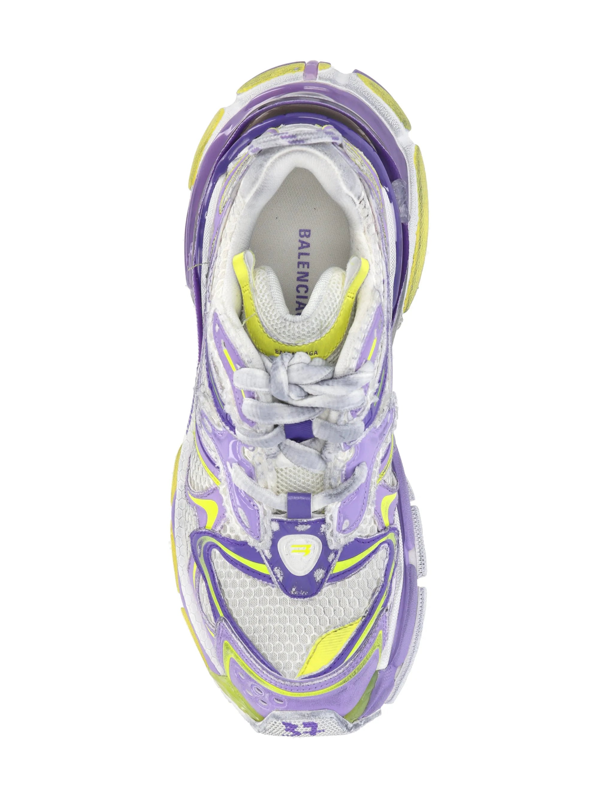 Lilac and Yellow Multi-Panel Sneakers