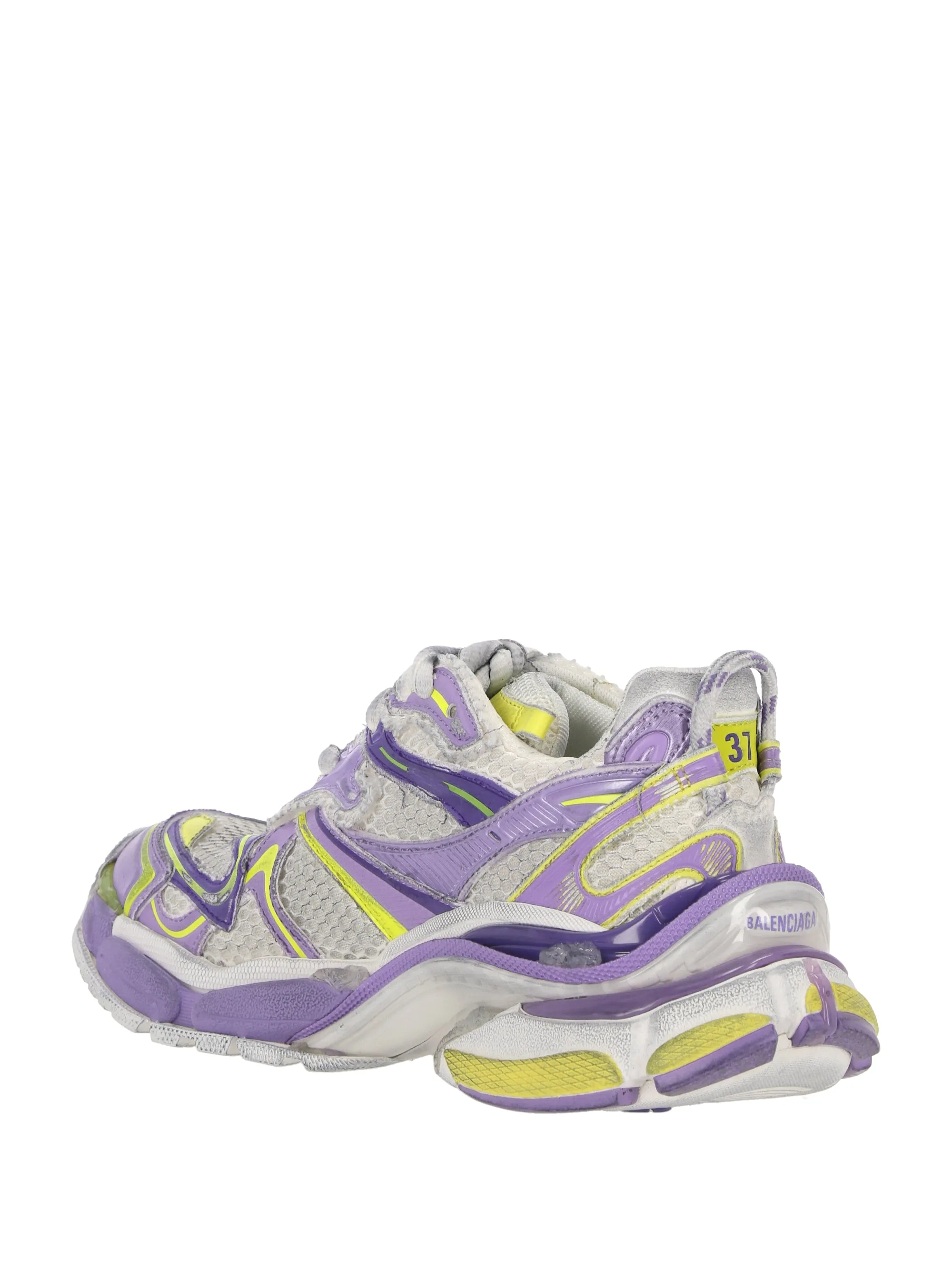 Lilac and Yellow Multi-Panel Sneakers