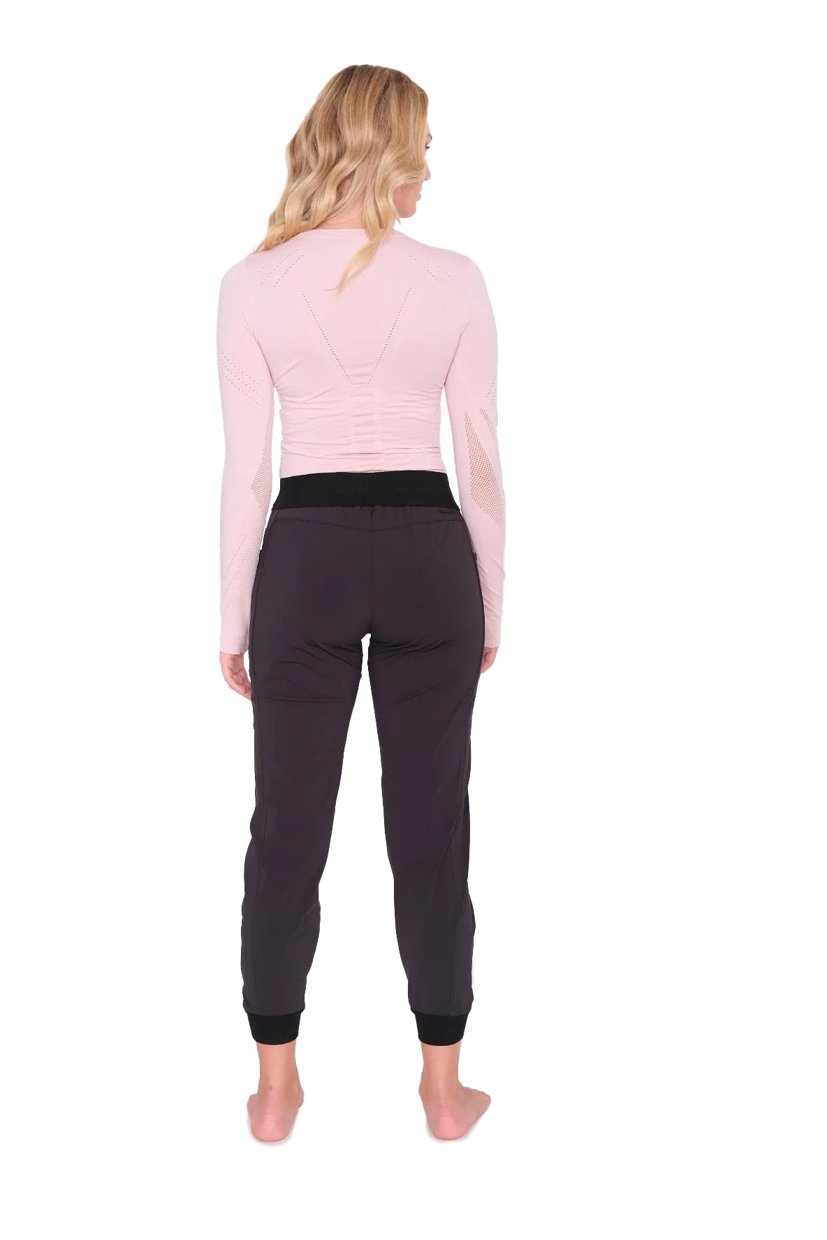 Long Sleeve Top with Mesh Detail Pink