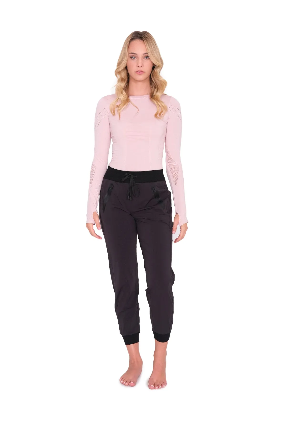 Long Sleeve Top with Mesh Detail Pink