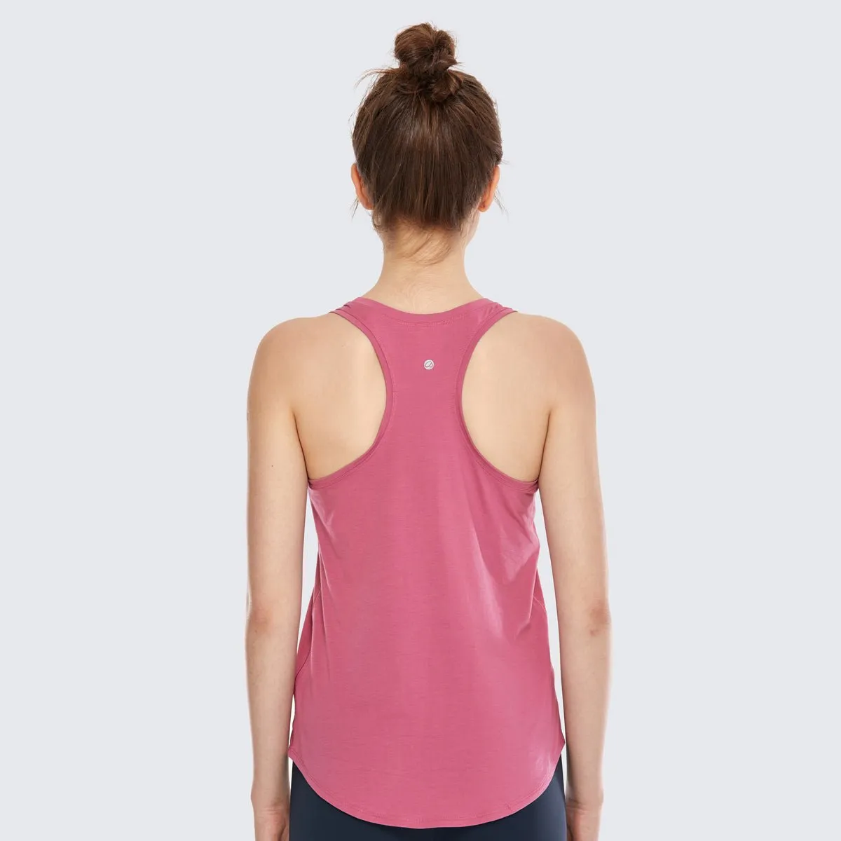 Loose Fit Athletic Soft Pima Cotton Rose Workout Tank Top