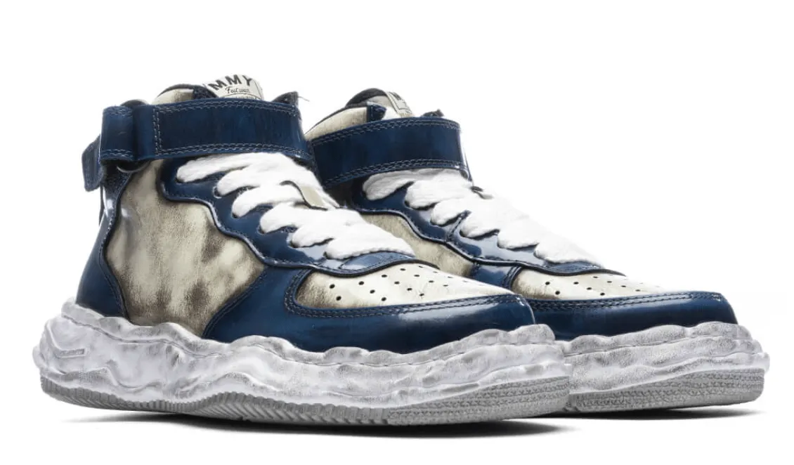 Maison Mihara Yasuhiro Wayne OG Sole Sneaker High Brushed Patent Leather Blue