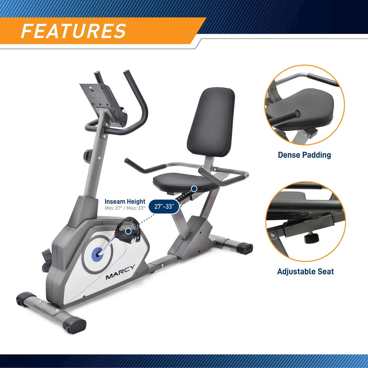 Marcy Recumbent Bike NS-40502R