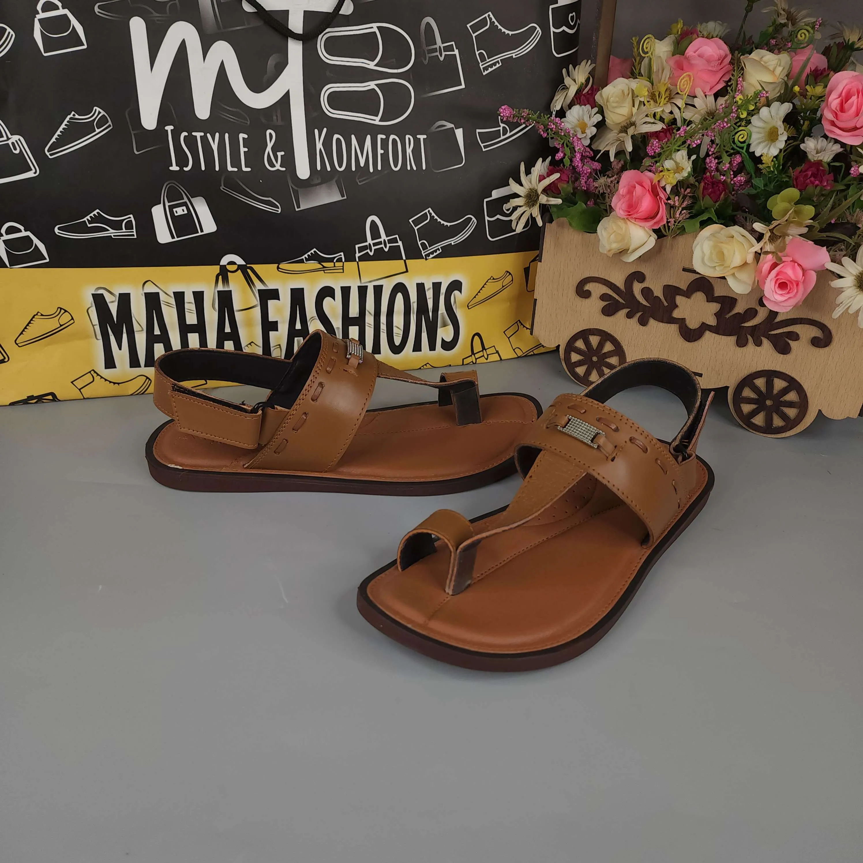 Men Camel Sandals