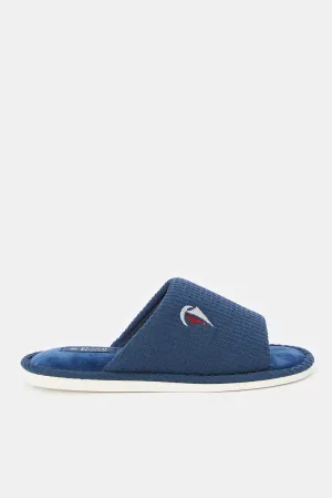 Men Navy Plain Slipper