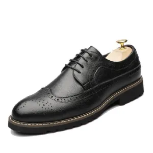 Men's British Brogue Business Formal Shoes - Waterproof and Breathable Design