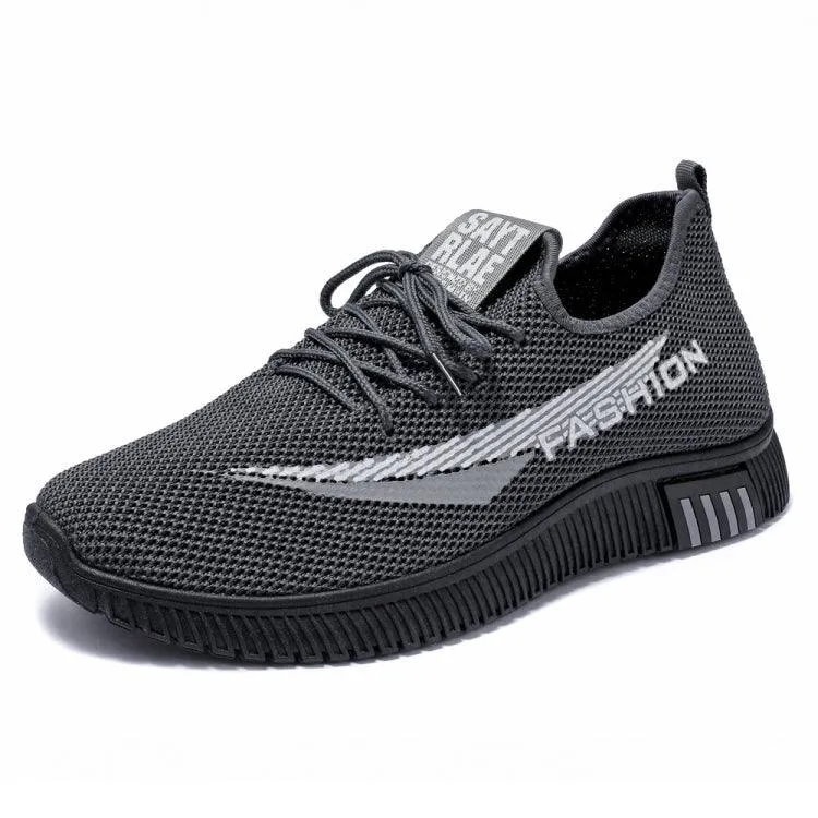 Men's Casual Breathable Walking Shoes for Spring - Lightweight Fly Knit Sneakers