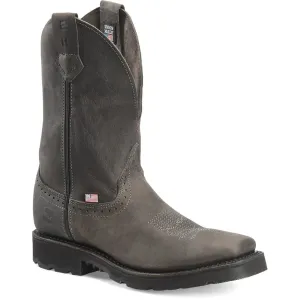 Men's Double H USA Black Square Toe Boot