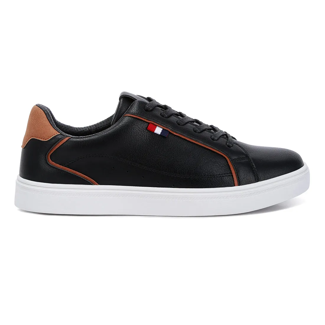 Men's Faux Leather Low Top Lace-up Sneakers