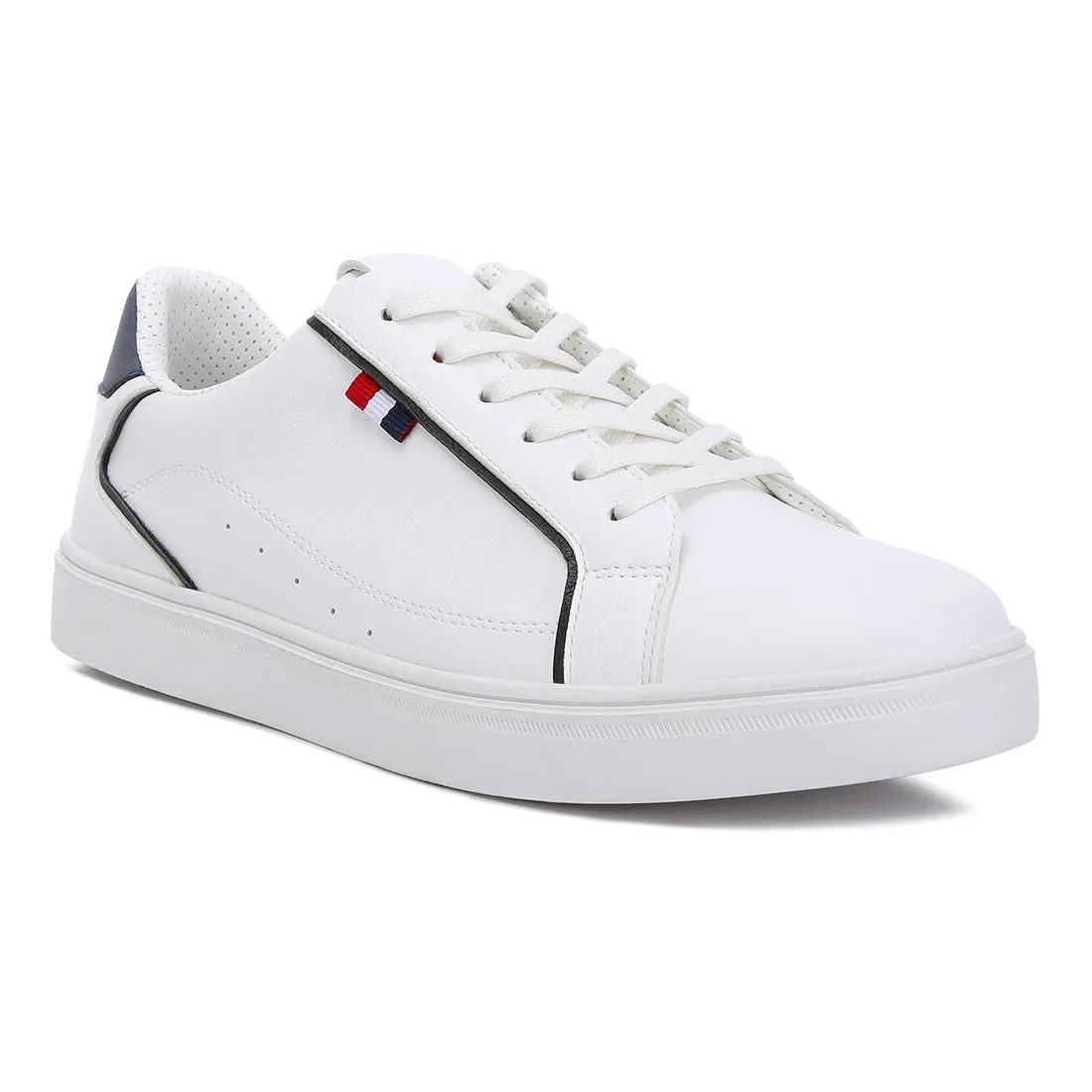 Men's Faux Leather Low Top Lace-up Sneakers