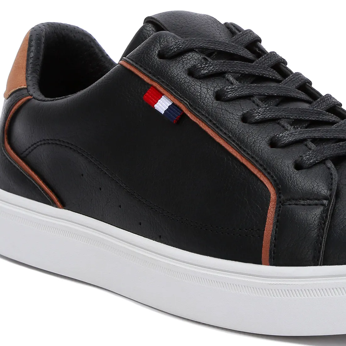 Men's Faux Leather Low Top Lace-up Sneakers