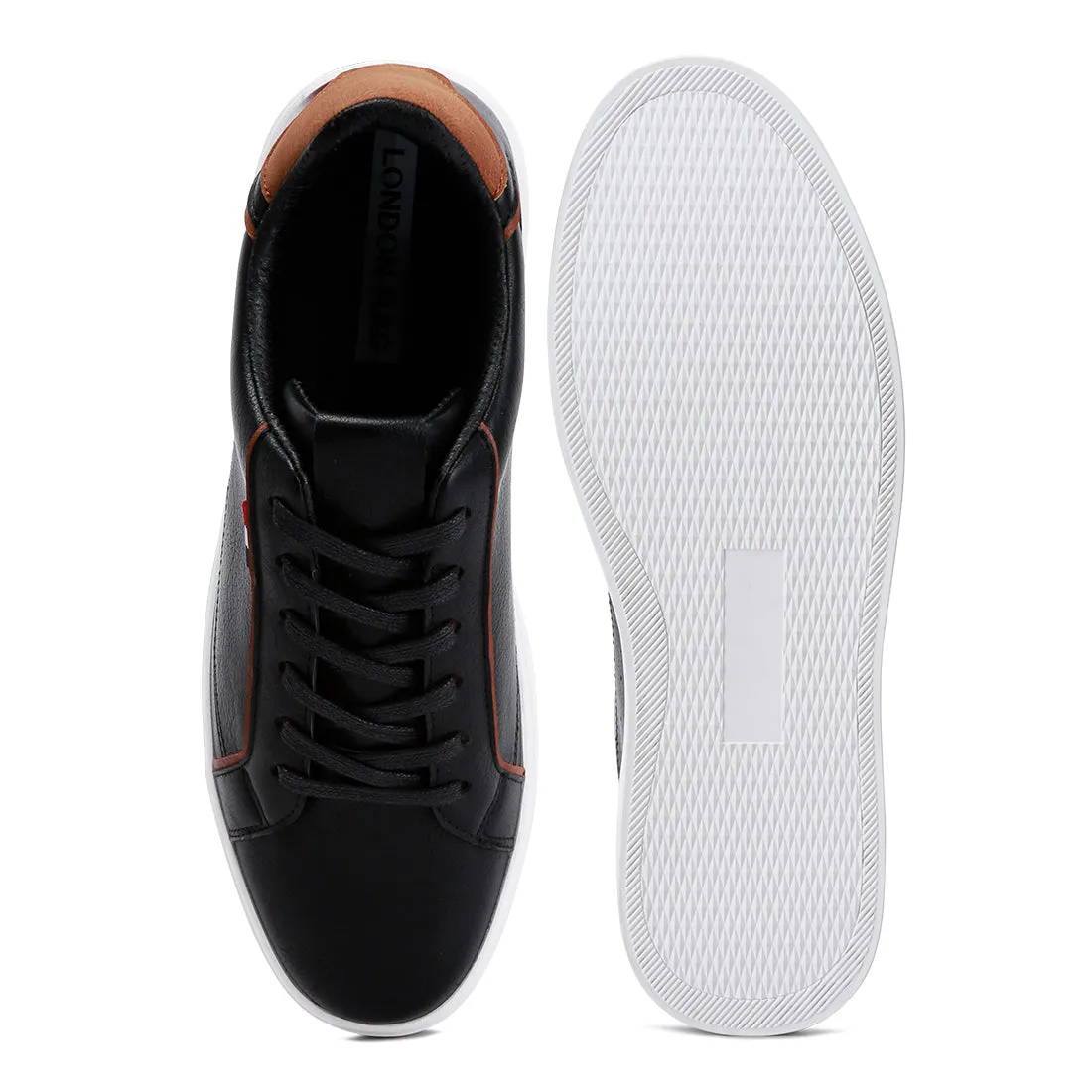 Men's Faux Leather Low Top Lace-up Sneakers