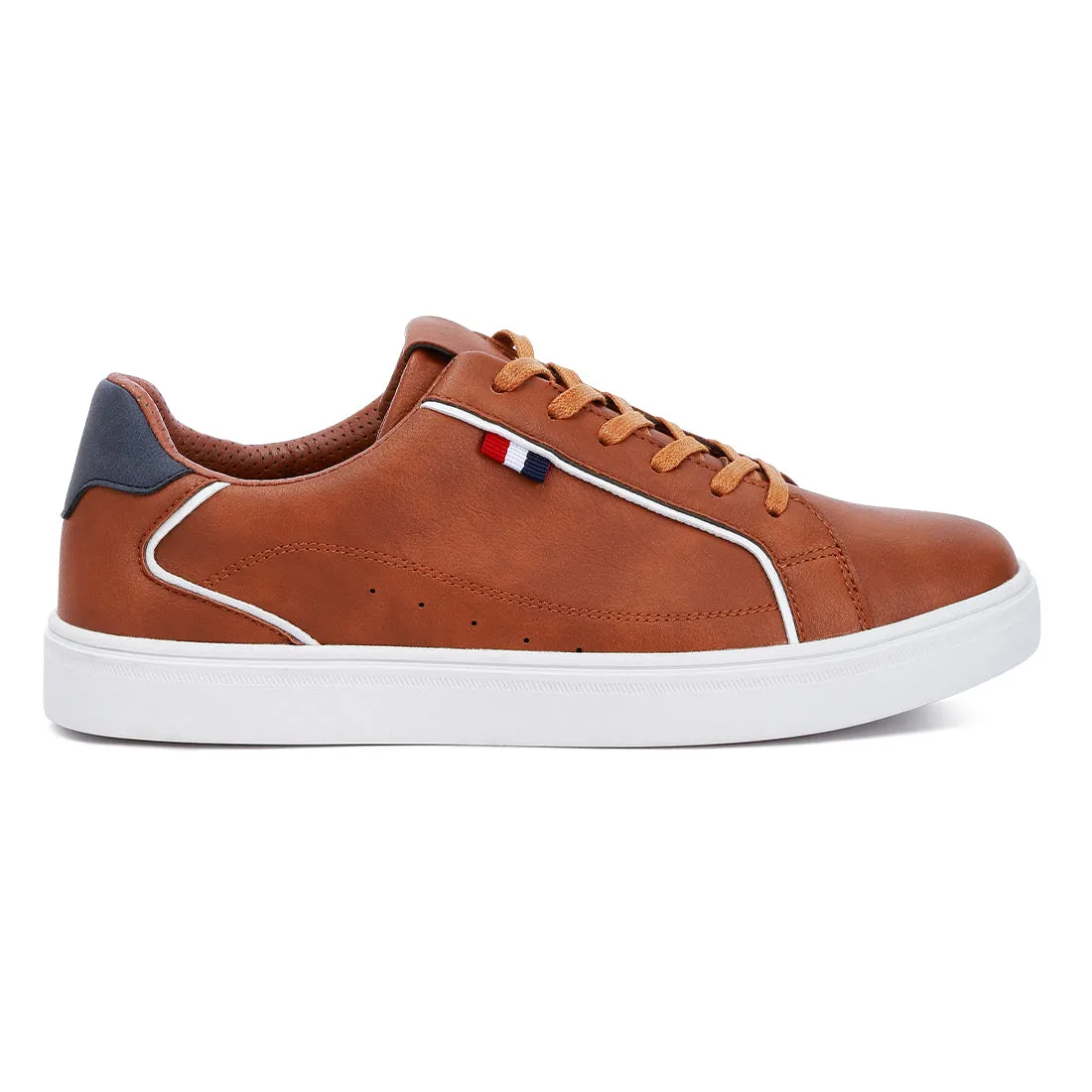 Men's Faux Leather Low Top Lace-up Sneakers