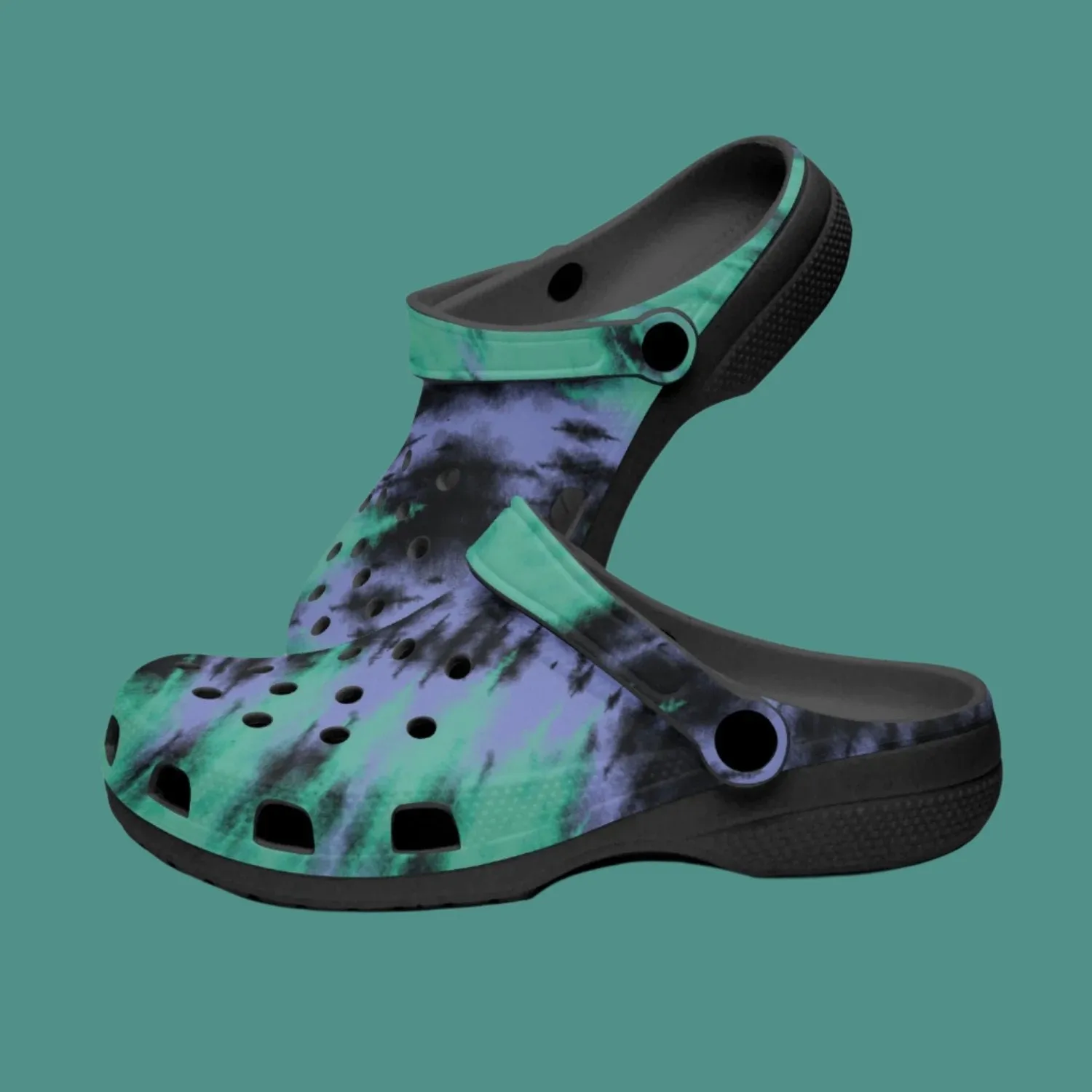 Men's Lightweight Clogs Tie Dye Green