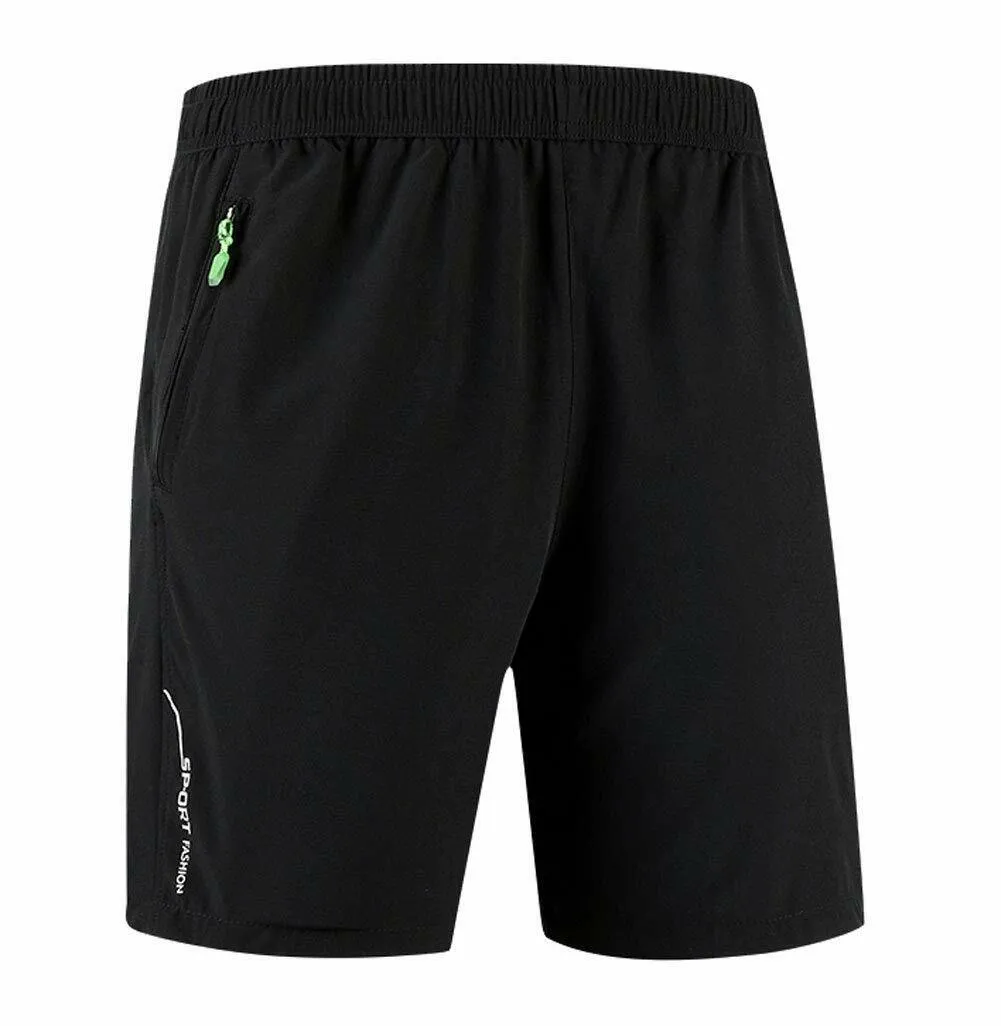 Mens Stretch Outdoor Quick Dry Elastic Waist Drawstring Sports Shorts w/Pockets