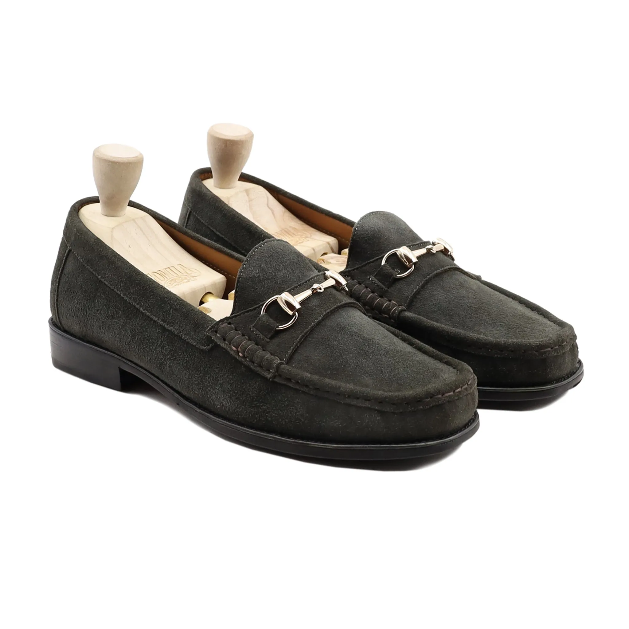 Milmilo - Men's Davy Grey Kid Suede Loafer