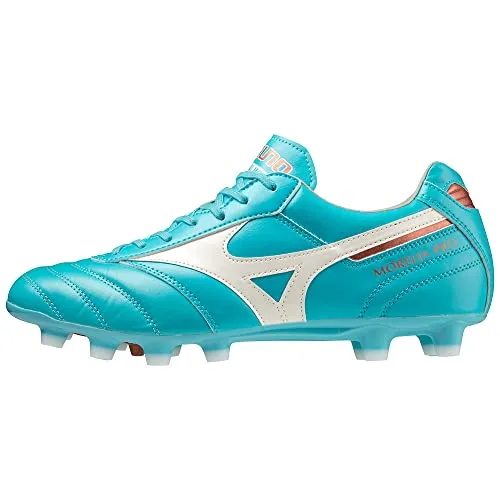 Mizuno Unisex Morelia II PRO Fußballschuh, Blue Curacao/Snow White/Red Brown Satin, 44 EU