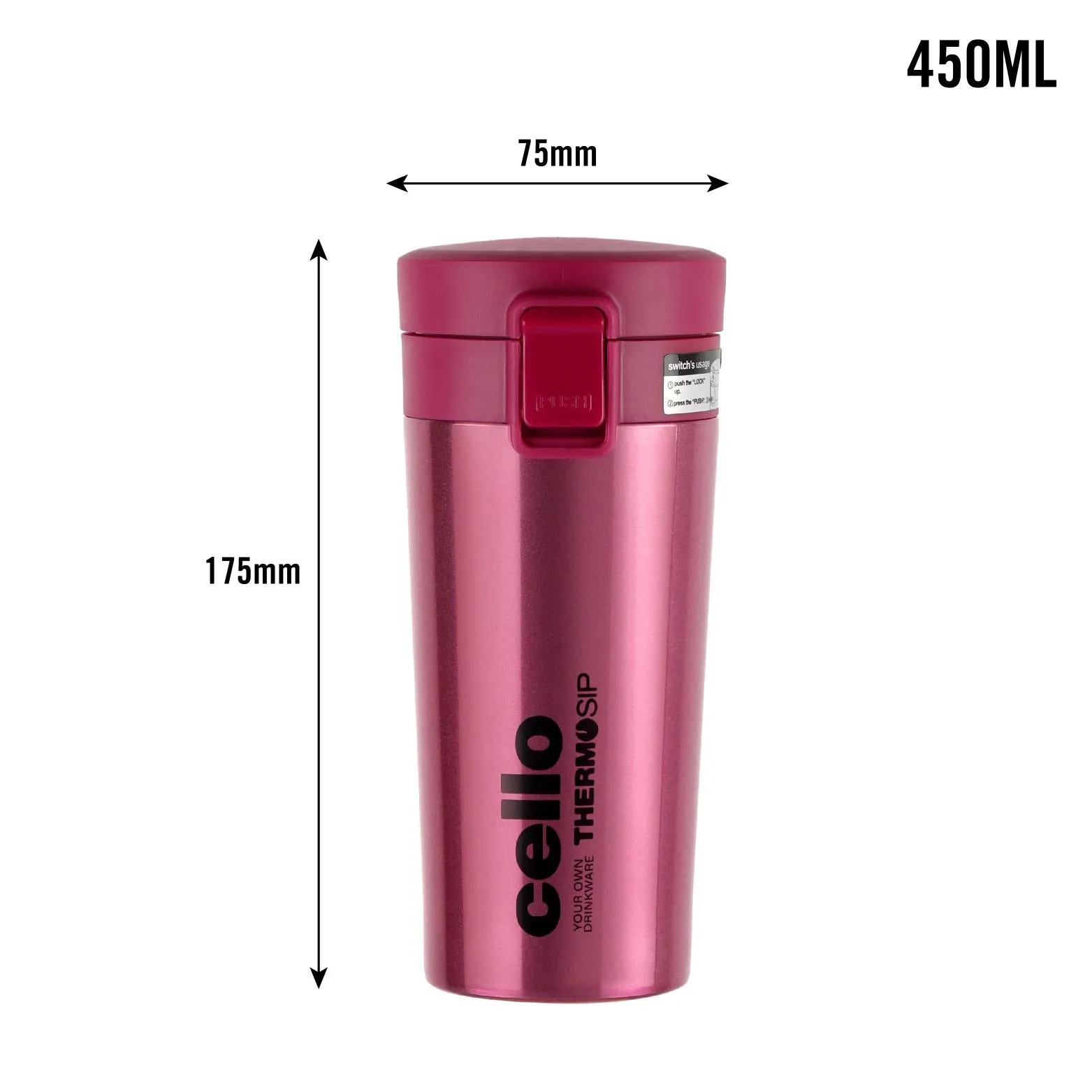 Monty Flask, Vacusteel Water Bottle, 450ml