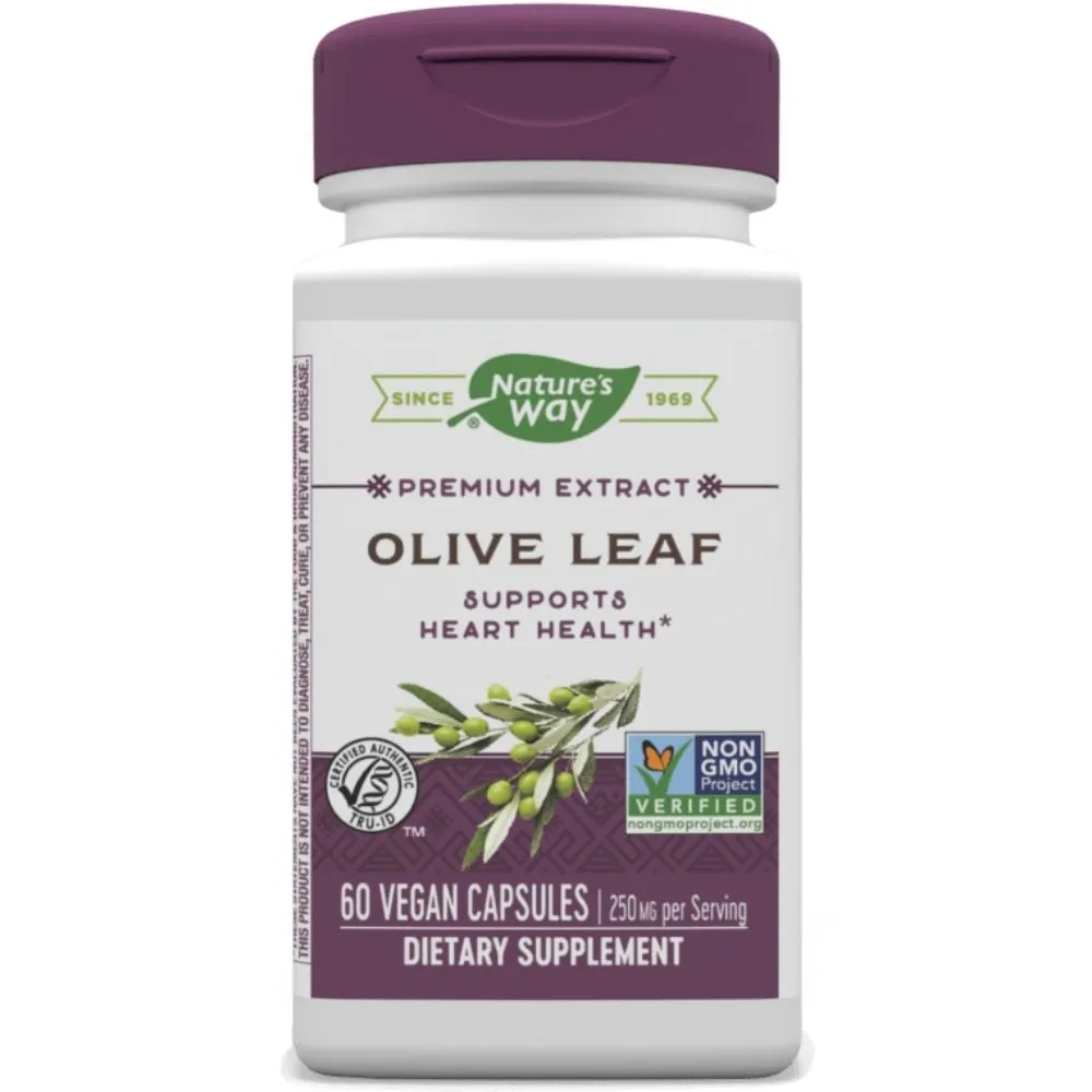 Nature's Way Olive Leaf Standardized Extract 60 Capsules (Previously Enzymatic Therapy)