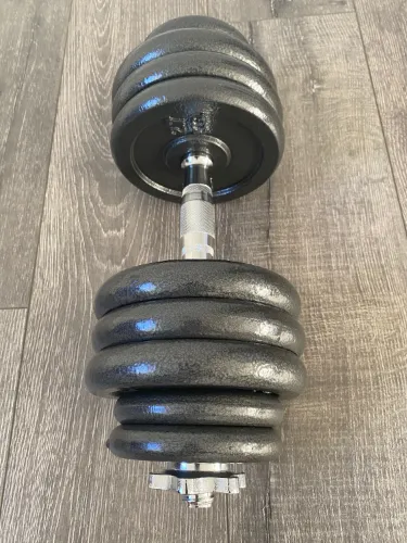 New Iron Adjustable Dumbbell Pairs With Chrome Handle & Star-Lock Collars - 100 lb Set