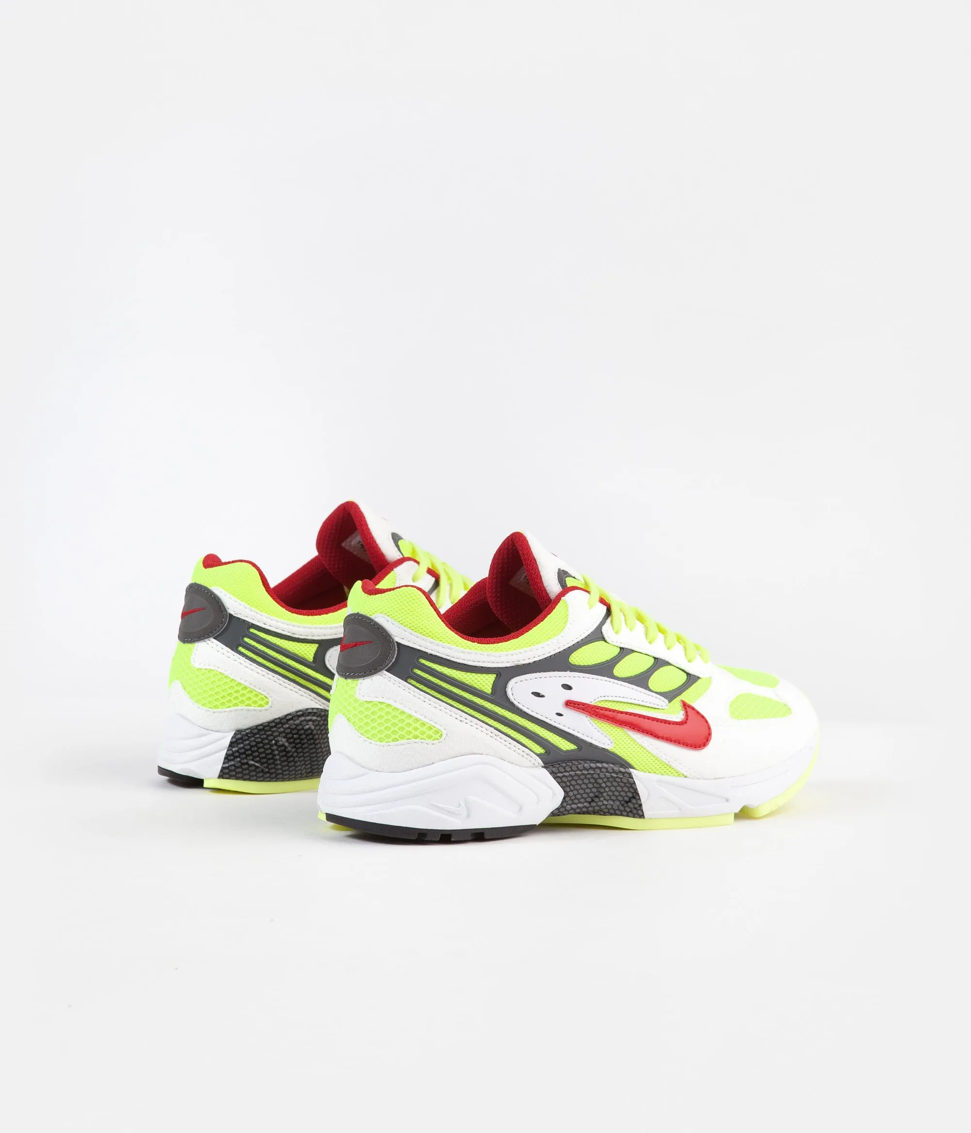 Nike Air Ghost Racer Shoes - White / Atom Red - Neon Yellow - Dark Grey