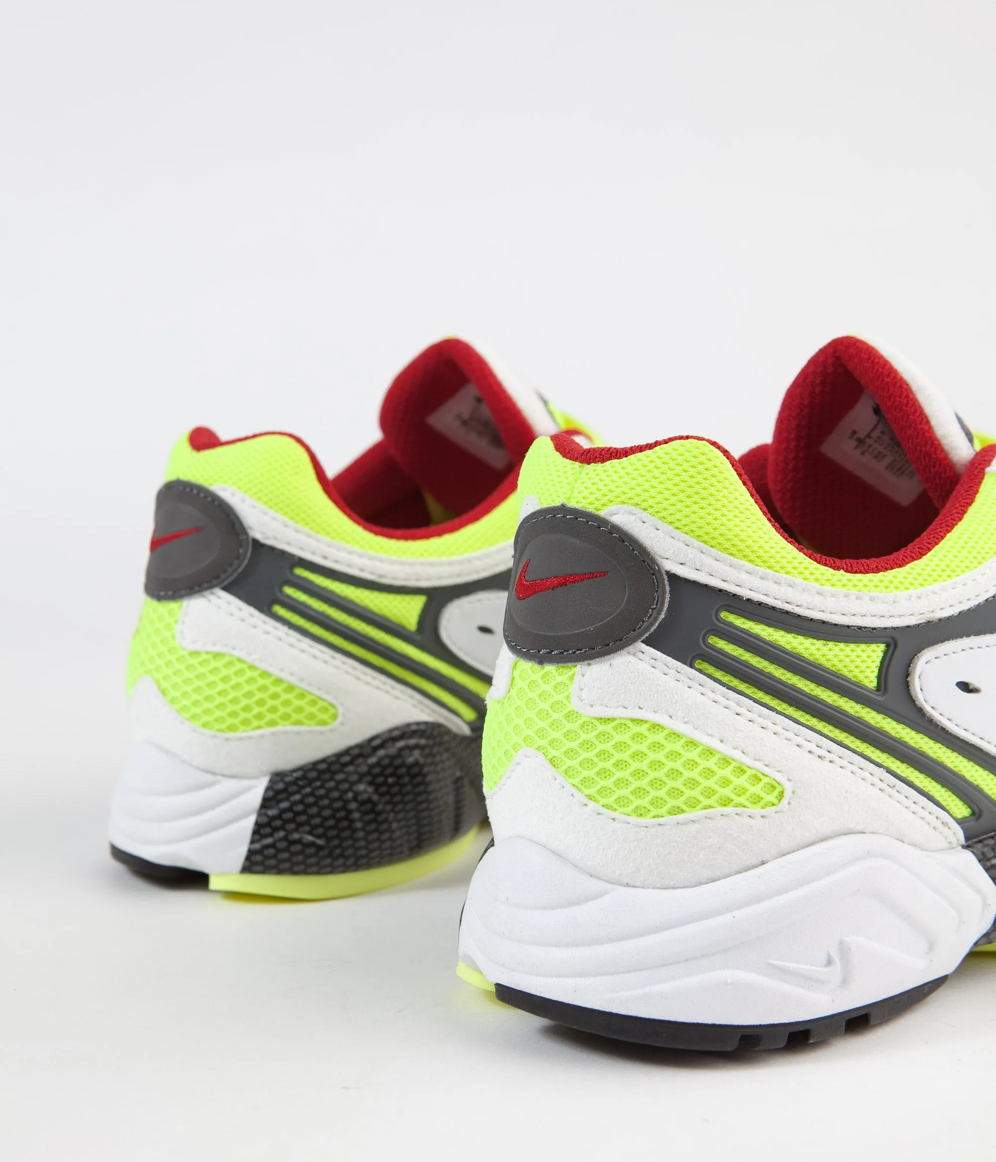 Nike Air Ghost Racer Shoes - White / Atom Red - Neon Yellow - Dark Grey