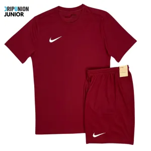 Nike Junior Dri-Fit Tshirt / Shorts Set - Burgundy