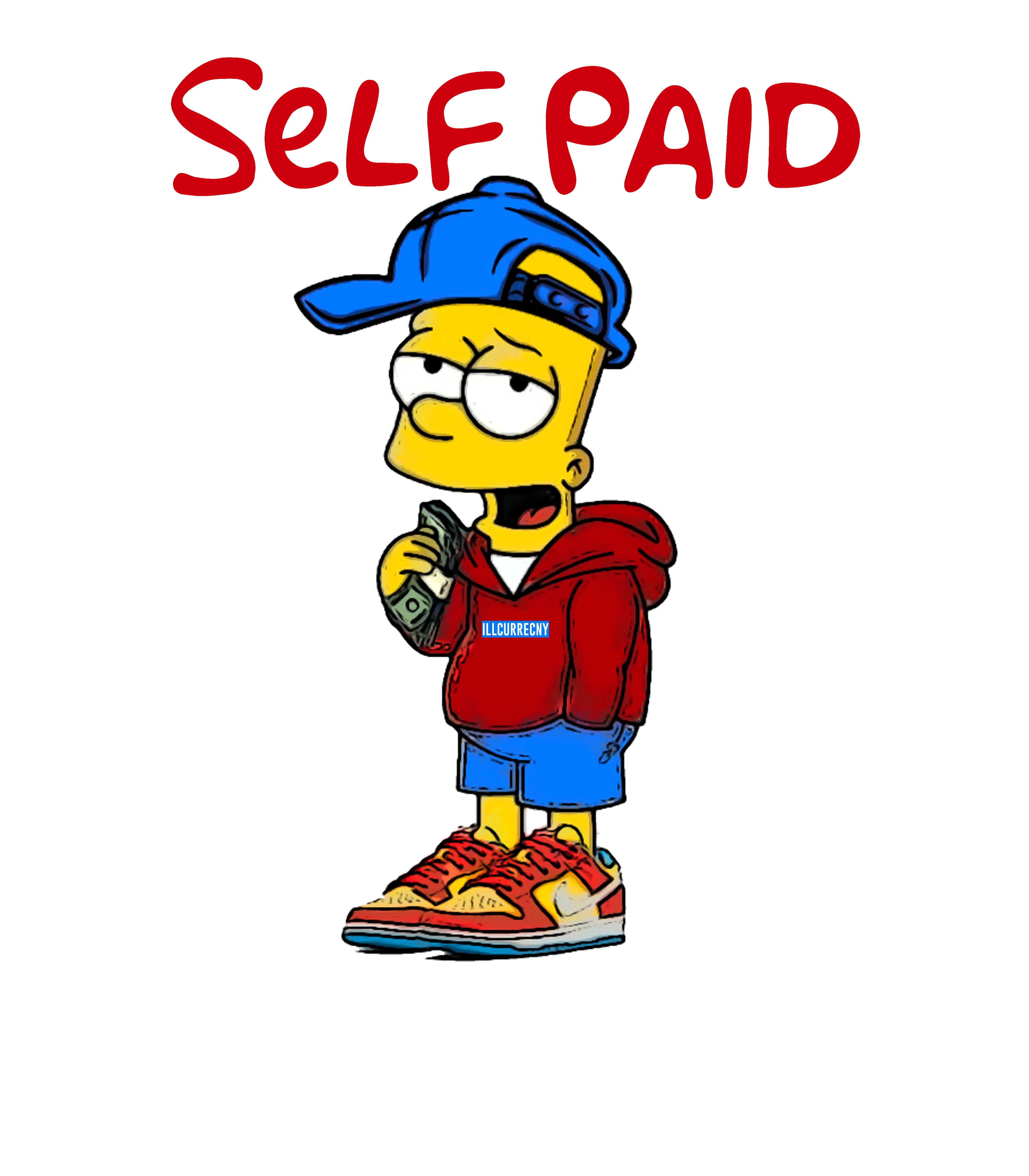 NIKE SB DUNK LOWS (BART SIMPSON) | ILLCURRENCY White T-Shirt (Self Paid Simpson)