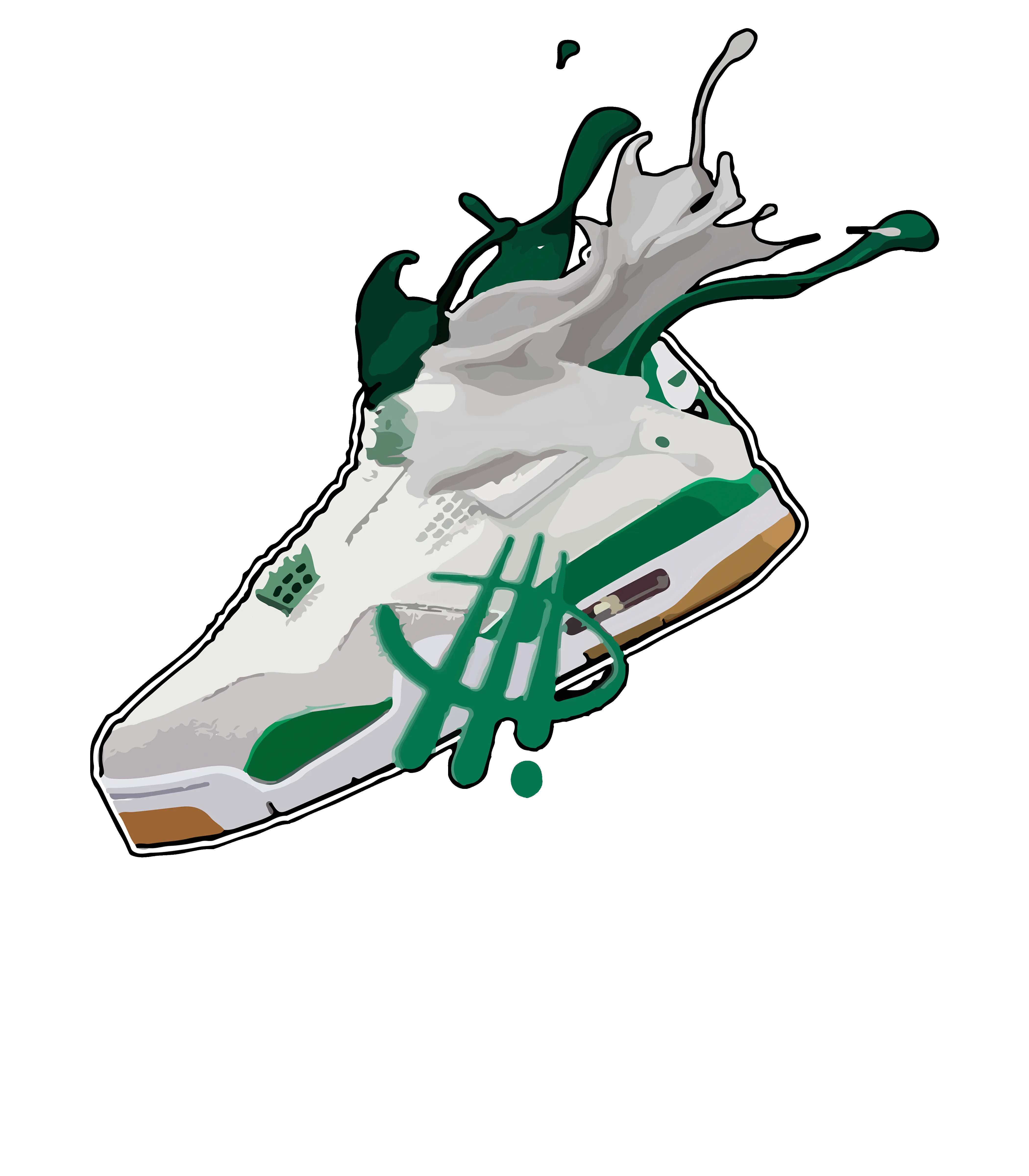 Nike SB x Air Jordan 4 “Pine Green” | illcurrency White T-Shirt (SPLASH)