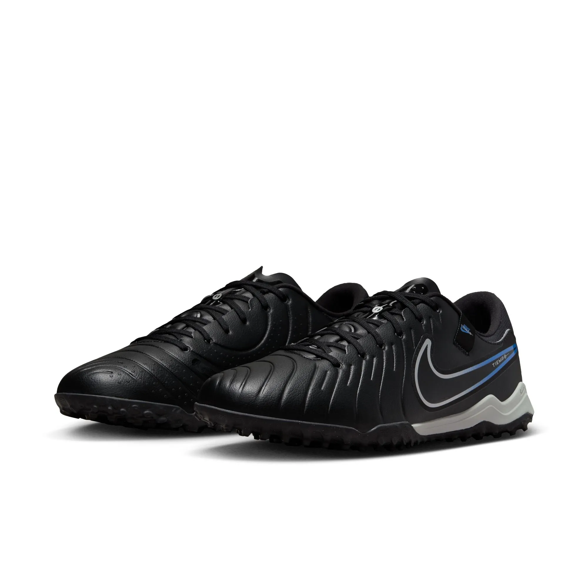 Nike Tiempo Legend 10 Academy TF Turf Soccer Cleat - Black/Chrome/Hyper Royal