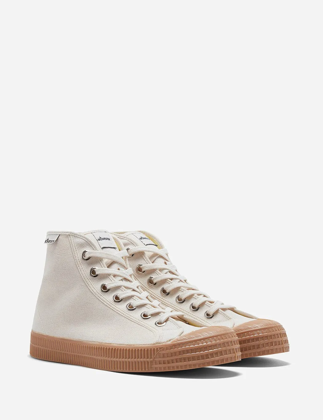 Novesta Star Dribble Hi Trainers (Canvas) - Beige/Gum