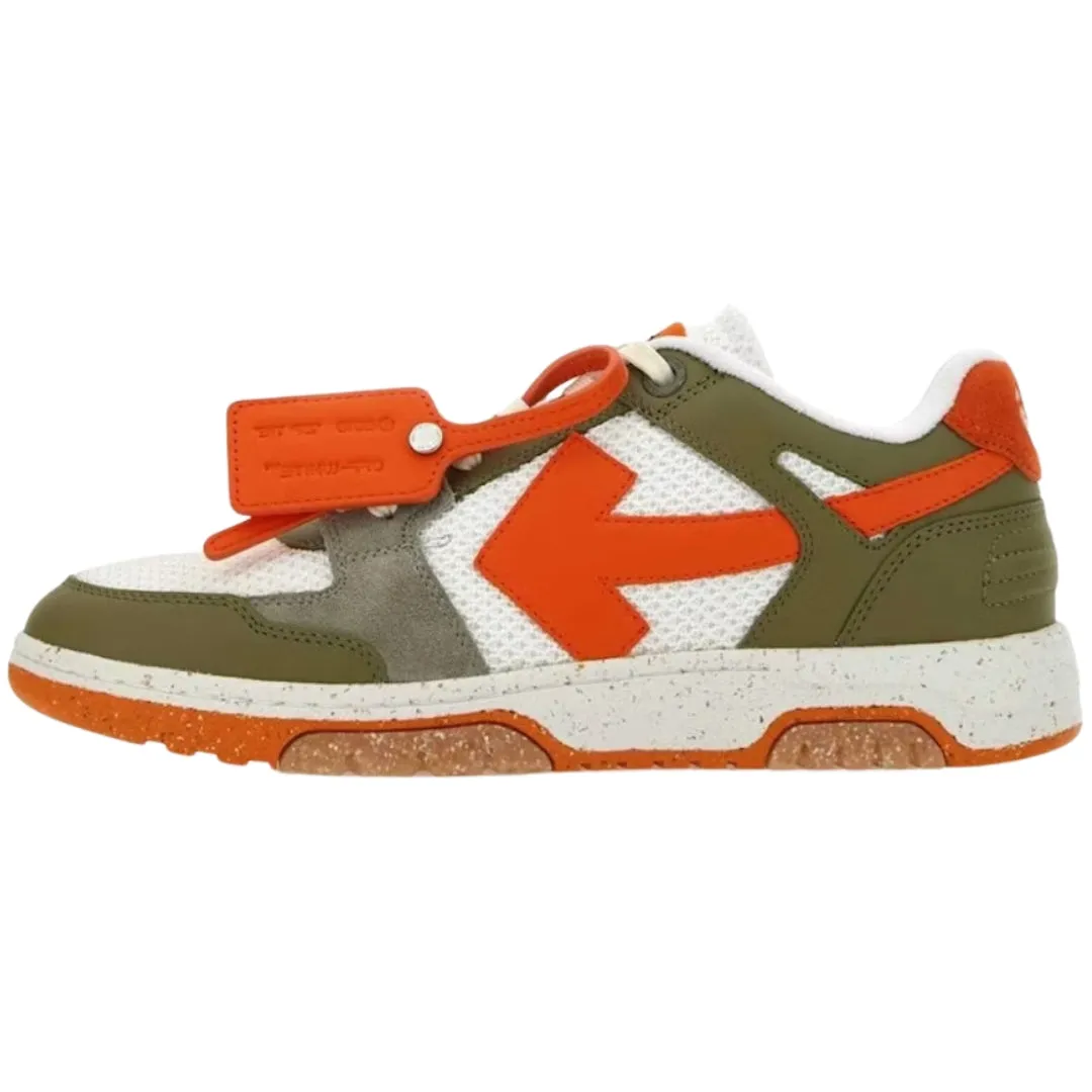 Off-White Out Of Office Slim Green Comb Leather Sneakers