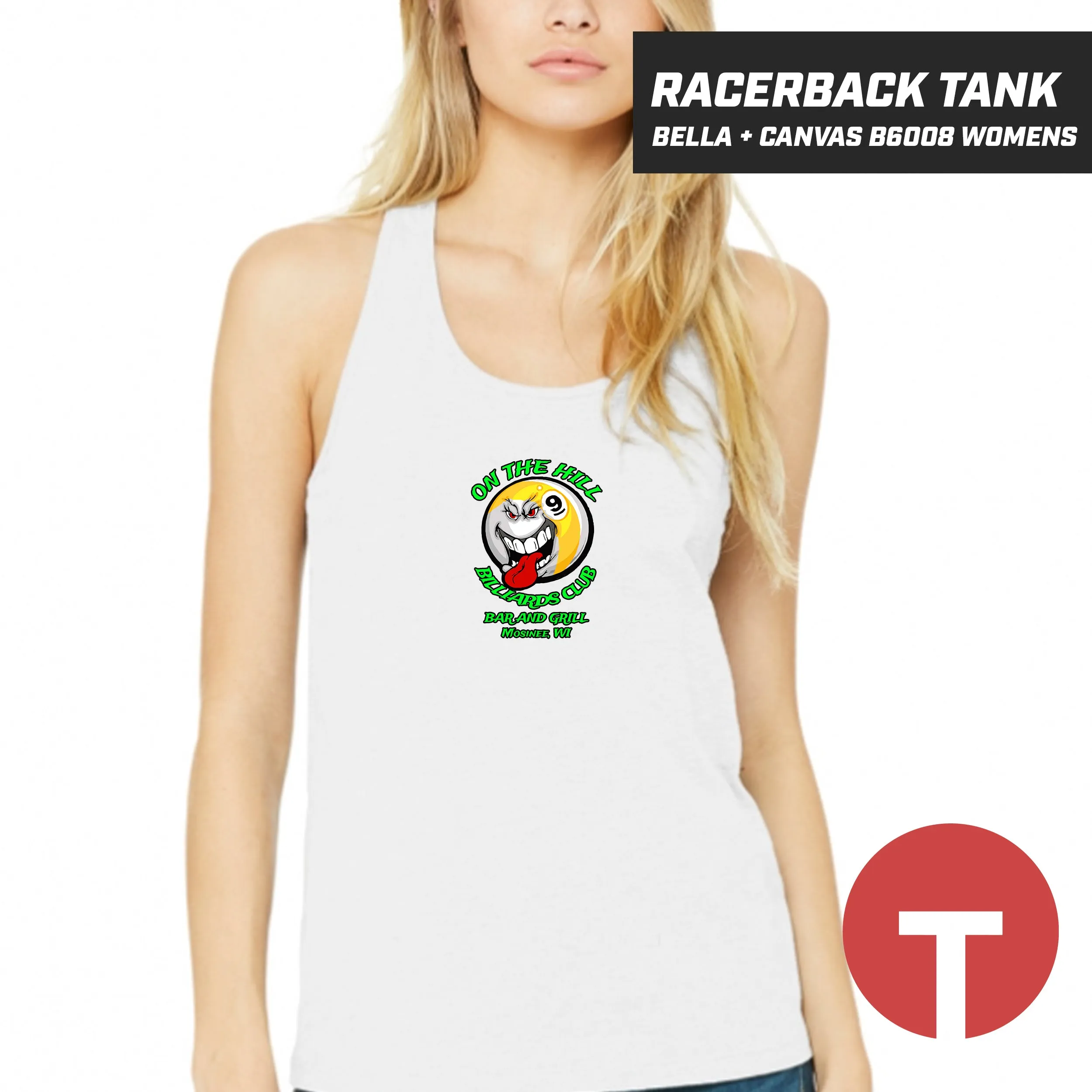 On the Hill Billiards Club - Bella   Canvas B6008 Women's Jersey Racerback Tank